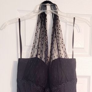 Elegant Black Lace Halter Lingerie